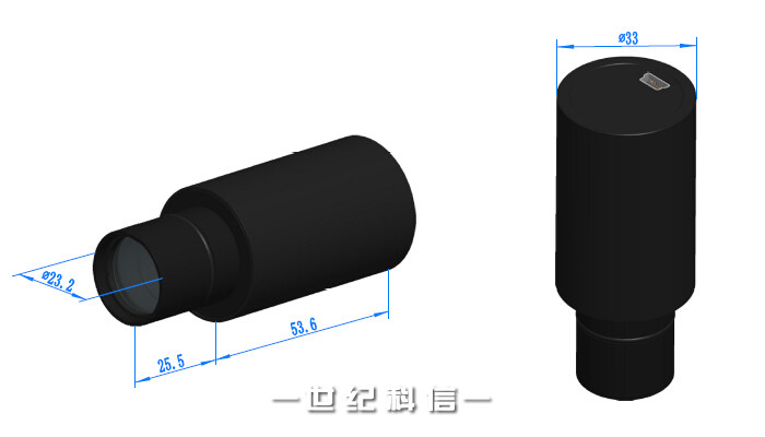 SPCMOS系列目镜筒式USB2.0 CMOS相机尺寸图