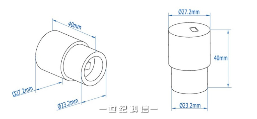 SCMOS系列目镜筒式USB2.0 CMOS相机尺寸图